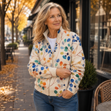Imogene | Vest met Rits, Botanische Print