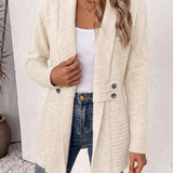 Rosalie | Ribgebreid Vest in Crème met Knopen