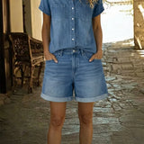 Stephanie | Casual korte denim set