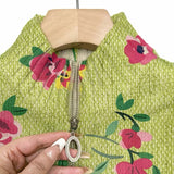 Constance | Vest met Rits, Roze en Limoengroene Bloemen