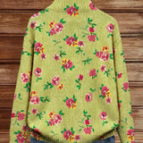 Constance | Vest met Rits, Roze en Limoengroene Bloemen