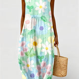 Louna - Pastel Jurk met Bloemenprint