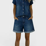 Stephanie | Casual korte denim set