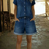 Stephanie | Casual korte denim set