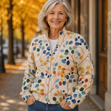 Imogene | Vest met Rits, Botanische Print