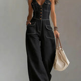 Sophie | Relaxte oversized denim jumpsuit