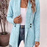 Nova | Ribgebreid Vest met Knooplus in Aqua
