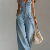 Sophie | Relaxte oversized denim jumpsuit