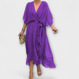 Amoura - Chiffon jurk met V-hals