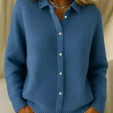Katrina | Gebreid gilet met structuur en knopen