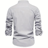 Elegant Casual Slim Fit Overhemd met Knoopsluiting voor Heren
