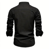 Elegant Casual Slim Fit Overhemd met Knoopsluiting voor Heren