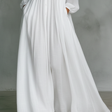 Sita | Patchwork Maxi-jurk met Hoge Hals en Lange Mouwen