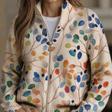 Imogene | Vest met Rits, Botanische Print