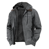 Isak | Warme vintage jas met fleecevoering en capuchon