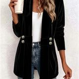 Lark | Zwarte Fluwelen Cardigan met Knoop