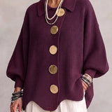 Isadora | Vest met Oversized Kraag en Grote Metalen Knopen