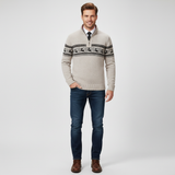 Herentrui met halve rits – casual trui in katoenmix