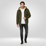 Herengilet met capuchon en fleecevoering