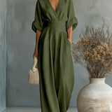 Maja | Elegante Jumpsuit met V-hals en Hoge Taille